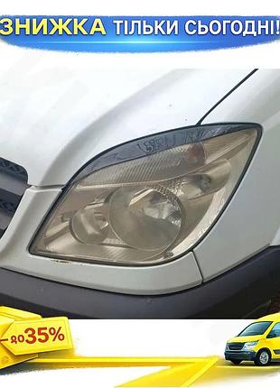 Реснички прямые черные для mercedes sprinter w906 2006-2013 тюнинг накладки для защиты фар ku-22