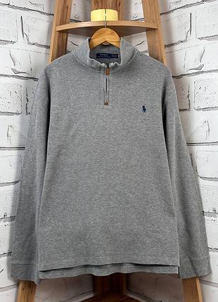 Светр на замку polo ralph lauren сірий розмір xxl