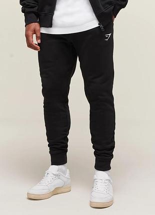 Чорні зручні спортивні штани джимшарк gymshark crest, s, оригінал