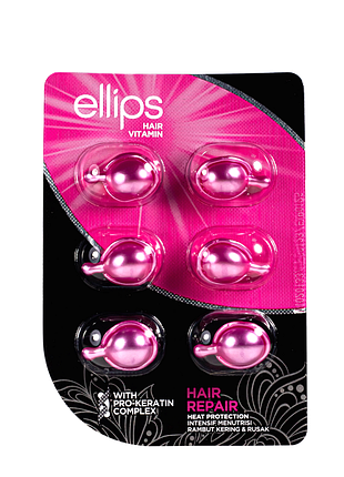 Витамины для волос ellips hair vitamin hair repair восстановление волос с о-кератиновом комплексе 6 шт*1 мл