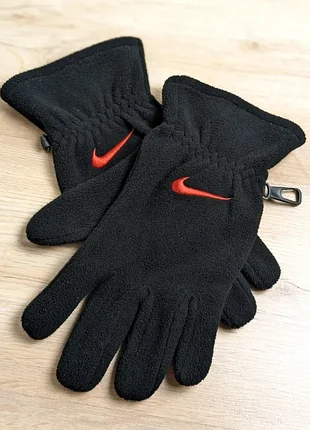 Перчатки флисовые nike fleece мужские черные, размер l, оригинал