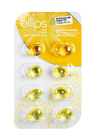 Вітаміни для волосся ellips hair & shiny with aloe vera oil розкішне сяйво з олією алое вера 8 шт*1 мл