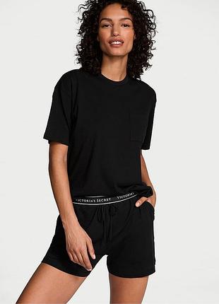 Піжама жіноча (шорти + футболка) victoria's secret 100% cotton short pajama set