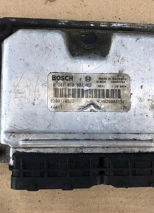 Блок управления двигателем эбу renault kangoo 8200118522 0281010502