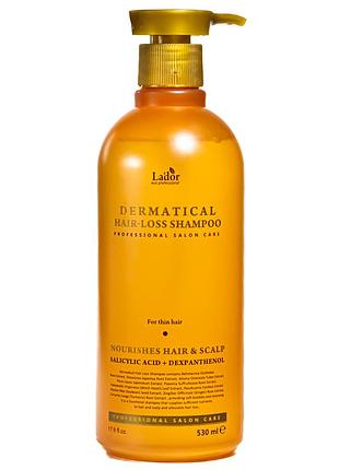 Бессульфатный шампунь против выпадения волос la'dor dermatical hair-loss shampoo 530 мл