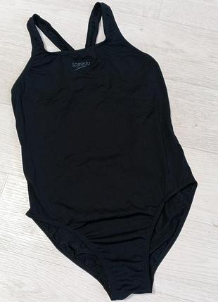 Жіночий чорний суцільний купальник для басейну speedo 48 розміру