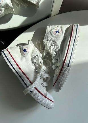 Кеди високі білі converse all star дитячі