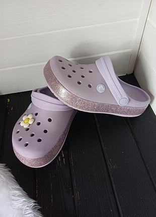 Бузкові підліткові крокси сабо шльопанці crocs j2 розмір 33-34