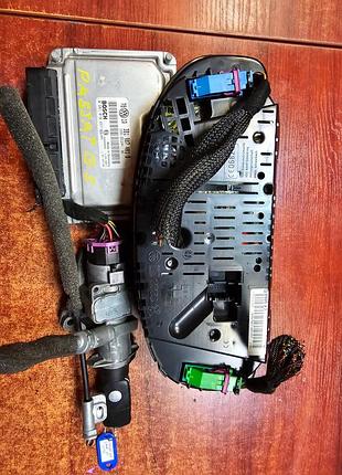 Блок управления двигателем эбу ний годинник immo starter kit volkswagen passat b5 01' 2.5tdi 0281010447 3