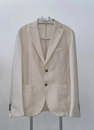Чоловічий лляний блейзер піджак l.b.m. 1911 luigi bianchi limited edition tailored made in italy size 50 (m) slim fit