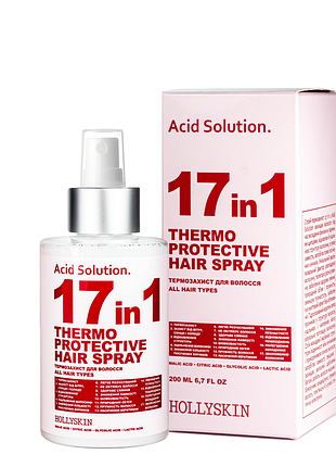 Спрей-термозахист для волосся 17 in 1 hollyskin acid solution 200 мл daily skin care