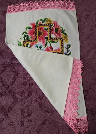 Пасхальный полотенец вышит бисером 2