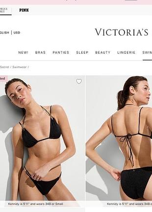Жіночий роздільний купальник чорний м m victorias secret оригінал чорний