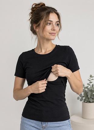 Футболка для годування чорна бавовняна h&m mama