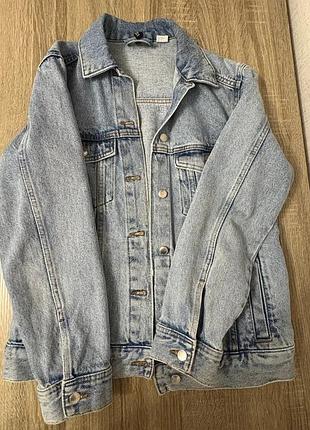 Джинсова куртка h&m блакитна, розмір xs