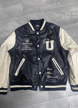 Шкіряний бомбер zara 146-152
