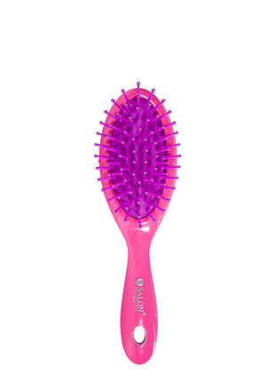 Щітка для волосся масажна пластикова овальна salon professional, рожева