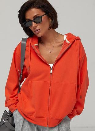 Тепле худі oversize на блискавці з начосом