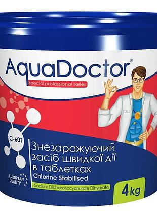 Aquadoctor c60t-4 (вес 4кг) быстрый (шоковый) хлор (20г x 200шт)