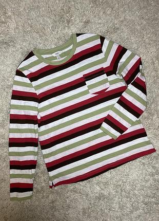 Жіночий бавовняний лонгслив m&s у смужку, s