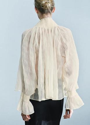 Блузка zw collection из лиоцелла и сборок 3