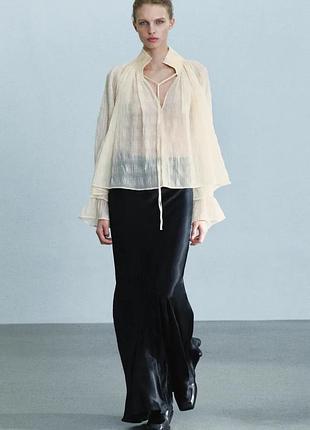 Блузка zw collection из лиоцелла и сборок 4