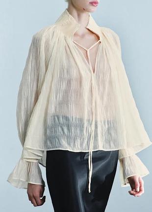 Блузка zw collection из лиоцелла и сборок 2
