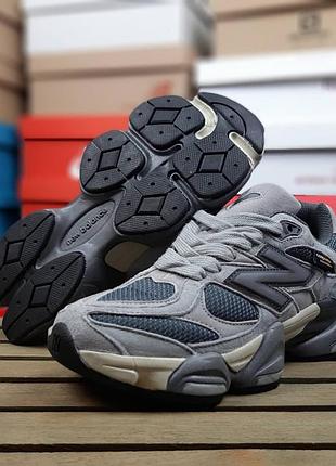 Зимние женские кроссовки new balance 9060 cordura grey winter termo New Belанс серого цвета термо