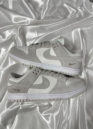 Nike dunk low sail grey metallic silver 3