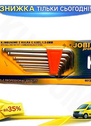 Ku набор ключей шестигранных universal fit jobi 8шт шарообразные для ремонта и сборки мебели инструмен uni2l_k