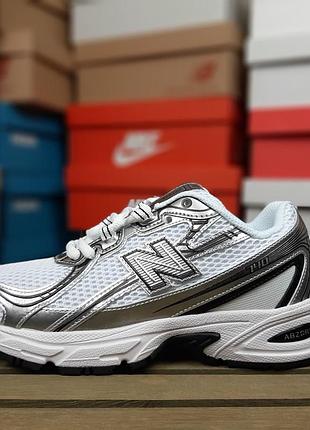 Женские кроссовки new balance 740 white black silver консульт белого беланс белого с серебристым и черным цветов