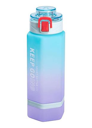 Ku бутылка для воды universal fit 650 мл keep going голубая спортивная бутылка с поилкой для школы и т uni2l_k