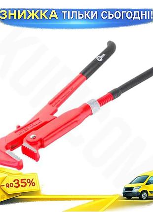 Ku ключ трубний важільний universal fit intertool 90° 3/4 дюйми для сантехнічних робіт захват для труб uni2l_k