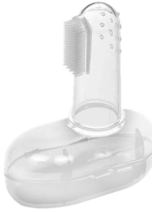 Силіконова зубна щітка для ясен mgz-0706(crystal) у футлярі