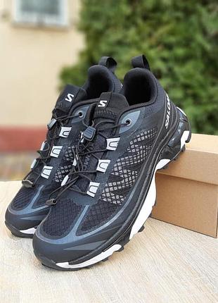 Чоловічі кросівки salomon xt-6 ft black white саломон чорного з білим кольорів