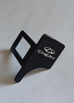 Заглушка ременя безпеки з логотипом chery чорні принт 20х40мм метал