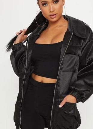 Модна куртка бомбер, вітровка "prettylittlething" на xs-s 💥