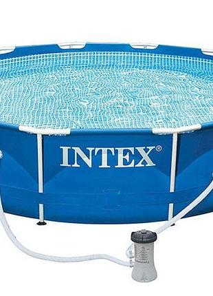 Intex 28212 (диаметр 366 x высота 76см) каркасный бассейн metal frame pool