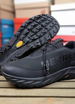 Зимние мужские кроссовки merrell agility peak 5 BSDx gore-tex winter termo black черного цвета термо