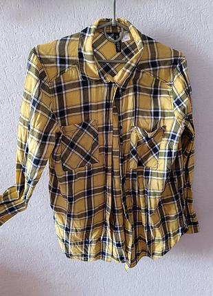 Стильная яркая желтая рубашка h&amp;m
