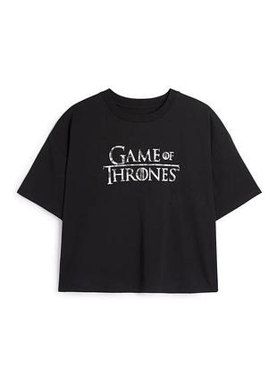 Черная оверсайз футболка game of thrones hbo (official licensed product 2019), размер m / l (uk 12-14)