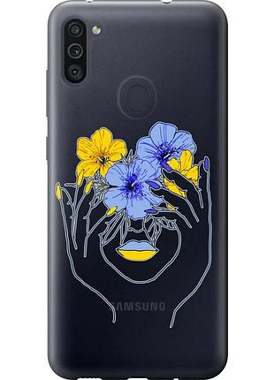Чехол силиконовый патриотический на телефон samsung galaxy m11 m115f девушка v4 "5276u-1905-58250"