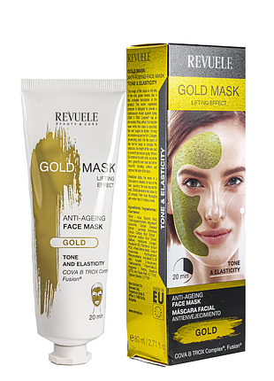 Маска для лица антивозрастная revuele gold face mask lifting effect anti-age 80 мл