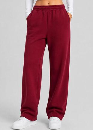 Спортивные штаны женские однотонные, цвет бордовый, 257r650