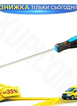 Ku викрутка хрестова mastertool universal fit ph2 200 мм для монтажу саморізів з магнітним наконечнико uni2l_k