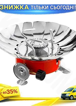 Ku плита газовая портативная universal fit intertool 200 x 85 мм с лепестками для кемпинга и активного uni2l_k