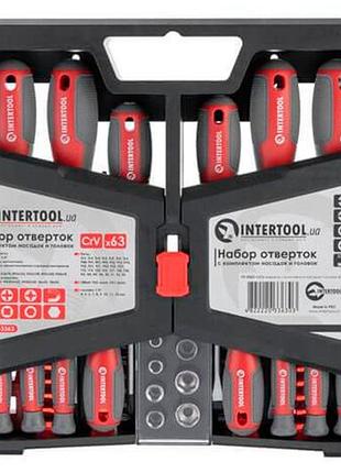 Ku набор отверток intertool universal fit 63 ед универсальный комплект бит и головок для ремонта и сбо uni2l_k 9