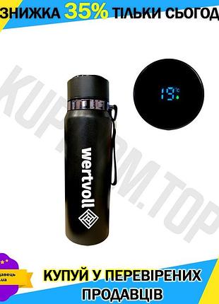 Ku термос mastertool 800мл universal fit чорний з датчиком температури для напоїв із нержавіючої сталі uni2l_k