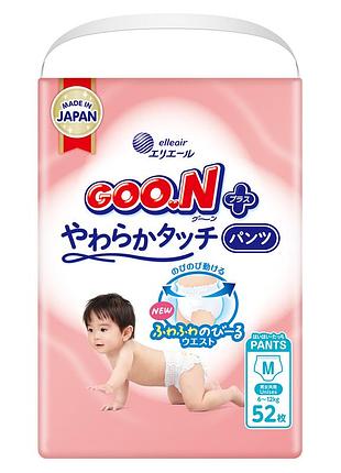Трусики-подгузники goo.n plus для детей 6-12 кг (размер m, унисекс, 52 шт)