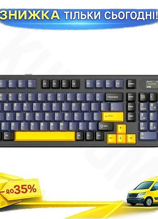 Ku бездротова клавіатура attack universal fit shark механічна rgb з lcd дисплеєм для комп'ютера геймер uni2l_k